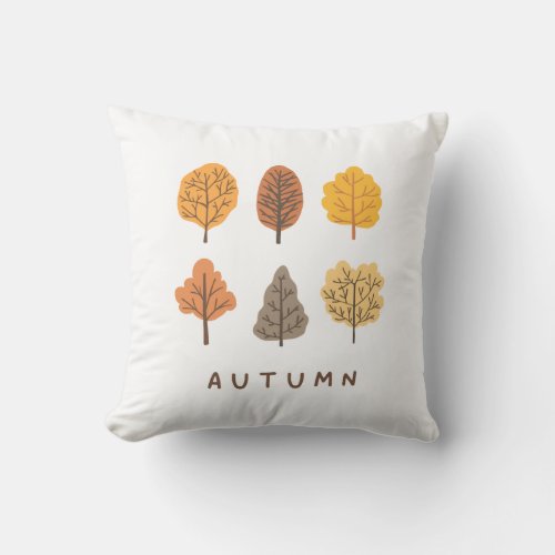 Minimalist Autumn Trees   Throw Pillow