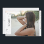 Minimalist Avant Garde Photo Graduation Invitation<br><div class="desc">Custom photo background with text at left and right sides over white background.</div>