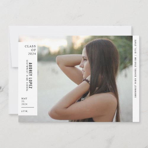 Minimalist Avant Garde Photo Graduation Invitation