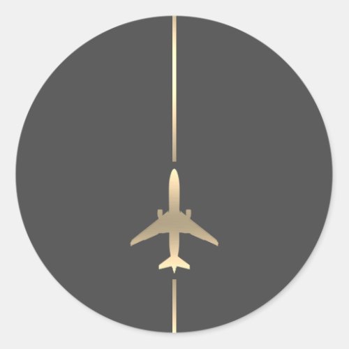 Minimalist Aviation Classic Round Sticker