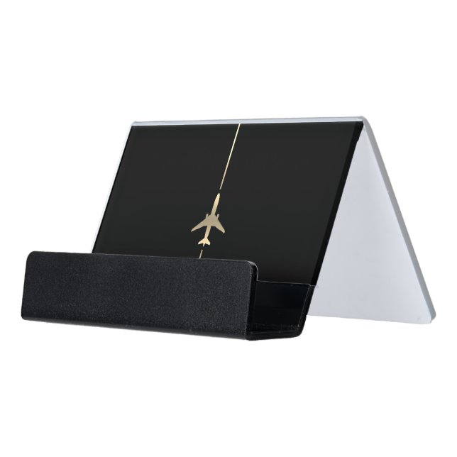 Minimalist Aviation  Desk Business Card Holder (Angled Front)