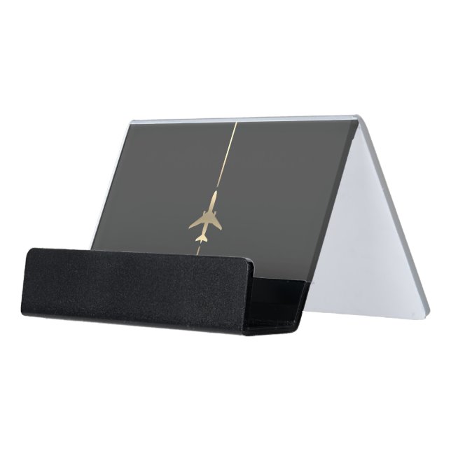 Minimalist Aviation  Desk Business Card Holder (Angled Front)