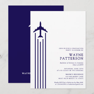 Minimalist Aviation Flight School Pilot Graduation Invitation