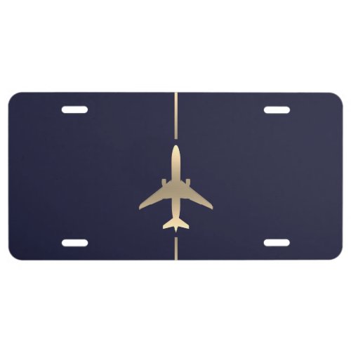 Minimalist Aviation _ Gold Airplane License Plate