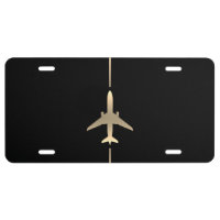 Minimalist Aviation - Gold Airplane License Plate