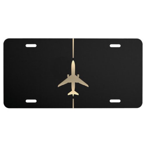 Minimalist Aviation _ Gold Airplane License Plate