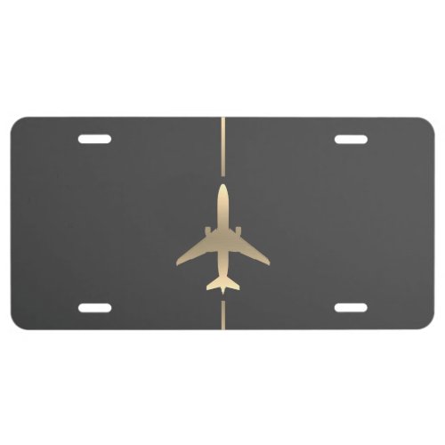 Minimalist Aviation _ Gold Airplane License Plate