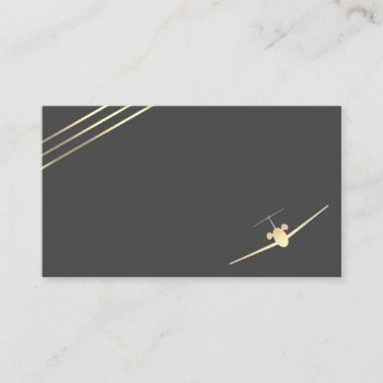 Minimalist Aviation Gold Jet Business Card by istanbuldesign at Zazzle