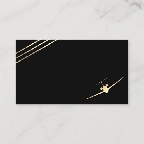 Minimalist Aviation Gold Jet Business Card