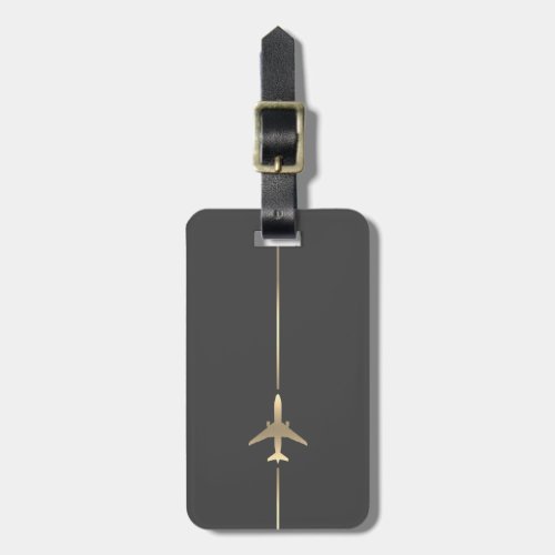 Minimalist Aviation Luggage Tag w leather strap