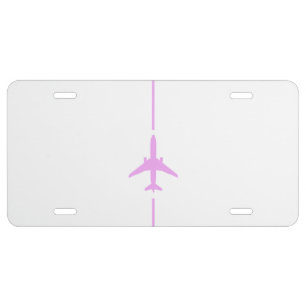 Minimalist Aviation Pink Aircraft License Plate
