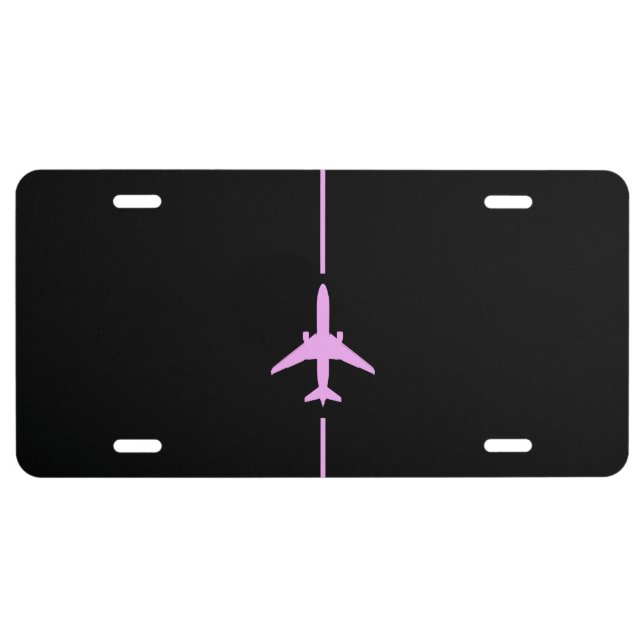 Minimalist Aviation Pink Aircraft License Plate (Front)