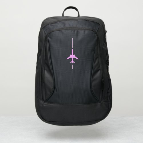 Minimalist Aviation Pink Airplane Port Authority Backpack