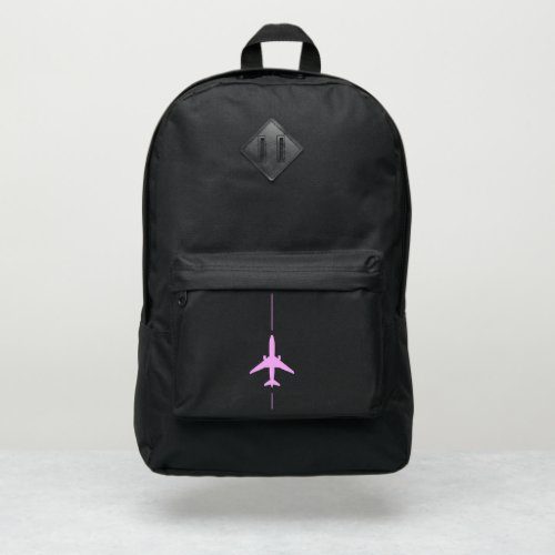 Minimalist Aviation Pink Airplane Port Authority Backpack