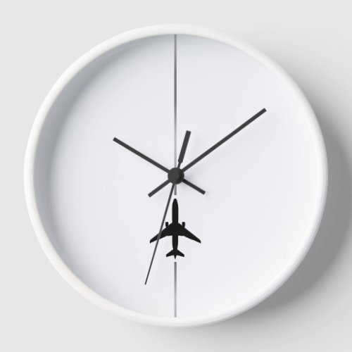 Minimalist Aviation Wood Framed Large Clock