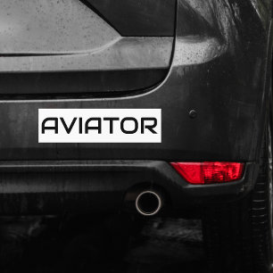 Minimalist AVIATOR Typography,Simple Aviation Bumper Sticker