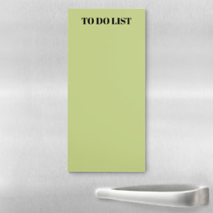 Minimalist avocado green custom name text chic magnetic notepad