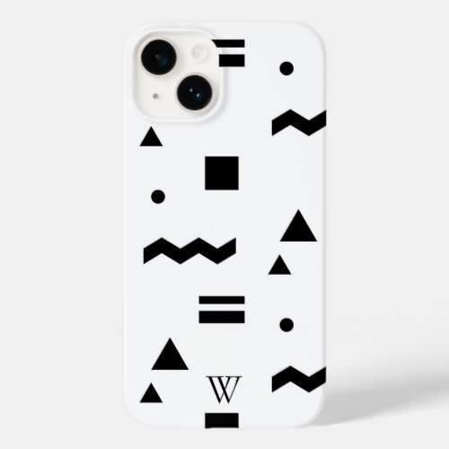 Minimalist B  W Abstract Lines  Shapes Case_Mate iPhone 14 Case