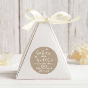 Minimalist Babies Are Sweet Baby Shower Kraft Classic Round Sticker