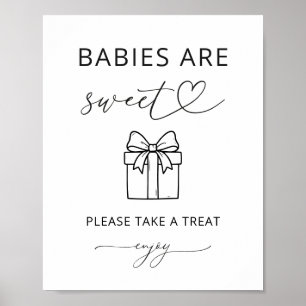 Minimalist Babies are Sweet Favor Party Sign