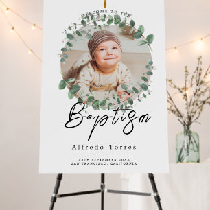 Minimalist Baby Baptism Invitation with Photo Foam Board