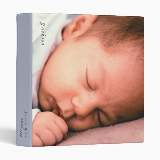 Minimalist Baby Boy Memory Book Binder (Front/Spine)