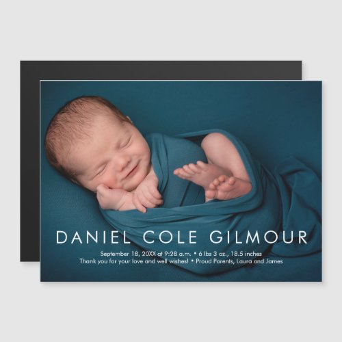 Minimalist Baby Boy Name Photo Birth Announcement