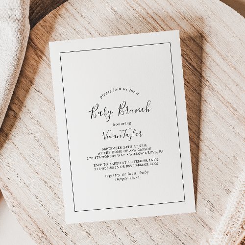 Minimalist Baby Brunch Invitation