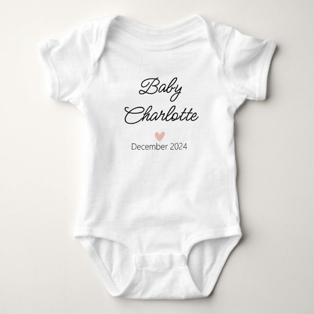Minimalist Baby Coming Soon | Custom Newborn Gift Bodysuit (Front)
