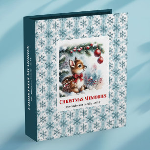 Minimalist baby deer snowy forest kids ring binder