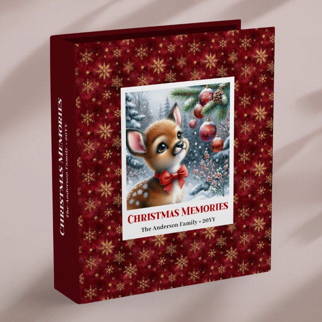 Minimalist Baby Deer Winter Scene Custom Memory  3 Ring Binder (Minimalist Baby Deer Winter Scene Custom Memory Album

)