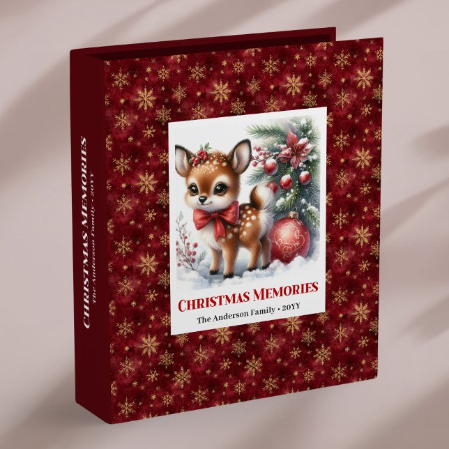 Minimalist baby fawn snowy forest kids memory   3 ring binder (Minimalist baby fawn snowy forest kids memory album

)