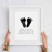 Minimalist Baby Footprints Nursery Art Decor 