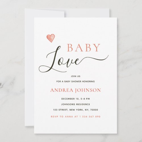 Minimalist Baby Love Valentines Day Baby Shower Save The Date