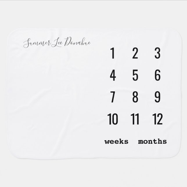 Minimalist Baby Milestone Blanket (Horizontal)