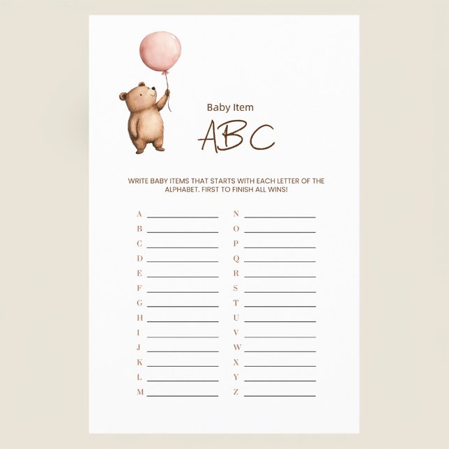 Minimalist Baby Name ABC Game Flyer (Creator Uploaded)