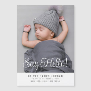 Minimalist Baby Photo Birth Announcements Keepsake