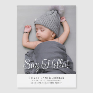 Minimalist Baby Photo Birth Announcements Keepsake