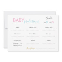Minimalist Baby Predictions card