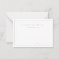 Minimalist Baby Shower Advice Cards