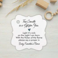 Candle baby hot sale shower tags