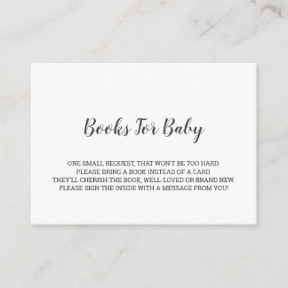 Minimalist Baby Shower Book Request Enclosure Card