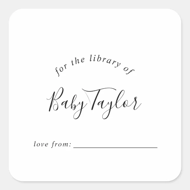 Minimalist Baby Shower Bookplate Zazzle