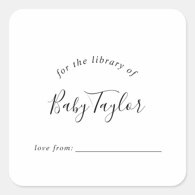 Minimalist Baby Shower Bookplate (Front)