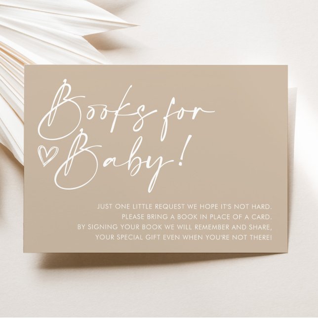 Minimalist Baby Shower Books For Baby Card (Creator Uploaded)