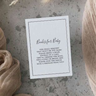 Minimalist Baby Shower Books for Baby Enclosure Card