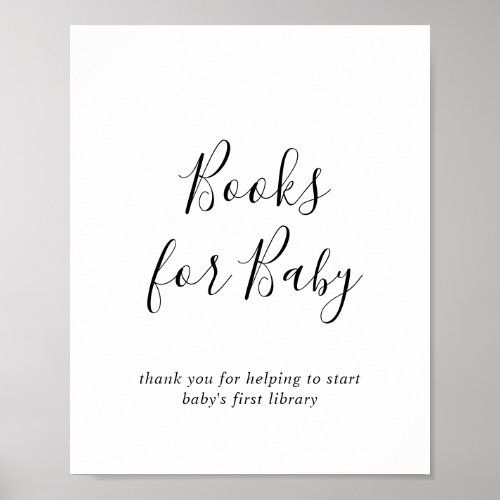 Minimalist Baby Shower Books for Baby Sign