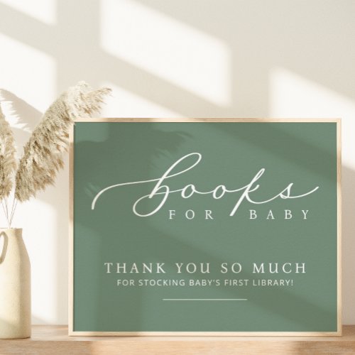 Minimalist Baby Shower Books for Baby Station Sign