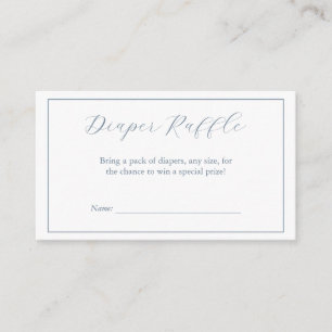 Minimalist Baby Shower Boy Diaper Raffle Enclosure Card