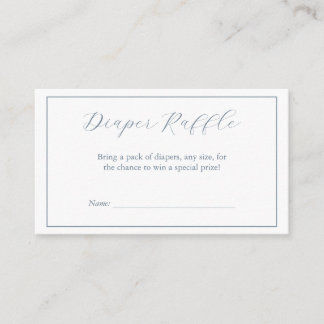 Minimalist Baby Shower Boy Diaper Raffle Enclosure Card